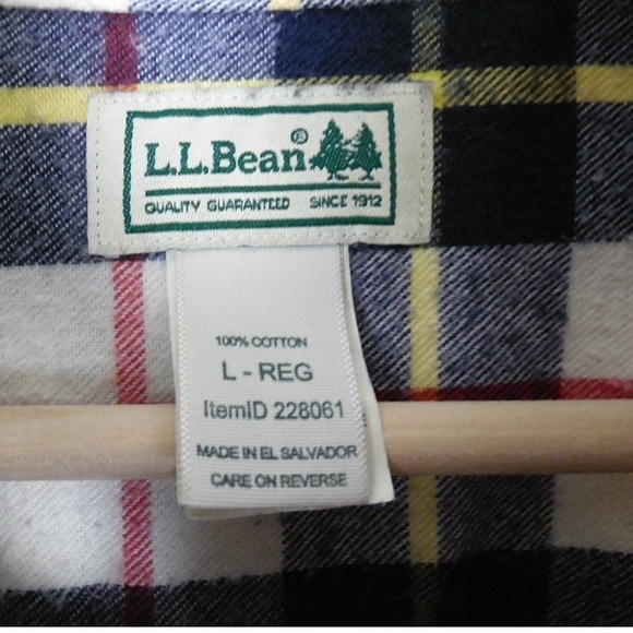 VTG LL Bean Mens Flannel Shirt SZ Large Plaid Button Up Cabincore Gorpcore Fall - Picture 6 of 7